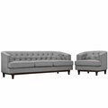 Modway Furniture Coast Living Room Sofa Set, Light Gray - Set of 2 EEI-2450-LGR-SET